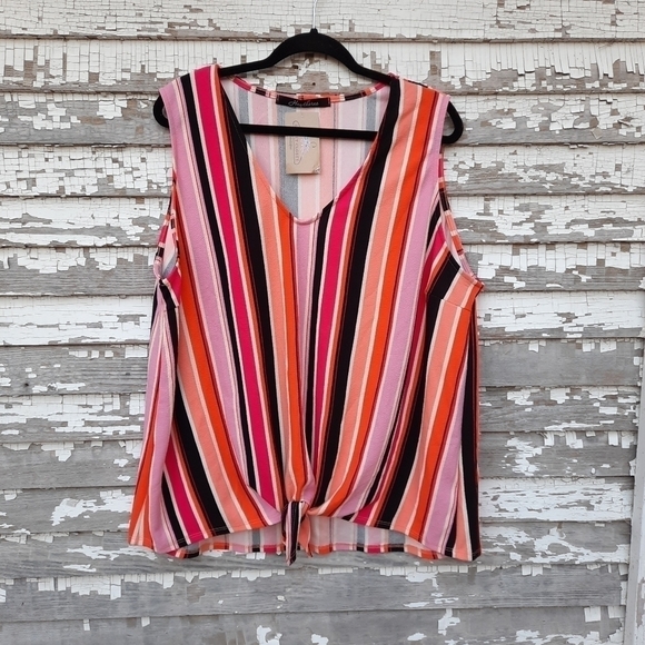 🌟 Hawthorne striped tank top size 2xl nwt - Picture 1 of 5